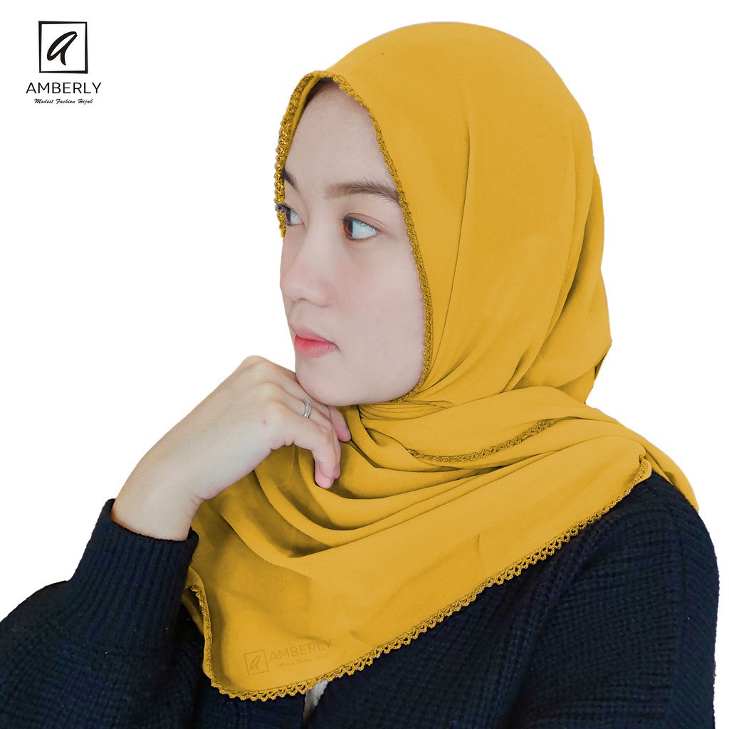 Amberly Pashmina Crochet Bahan Premium Cerruty Baby Doll