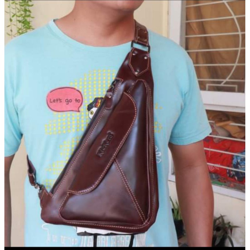 Tas Waist Bag Model Pistol Kulit Sapi Asli