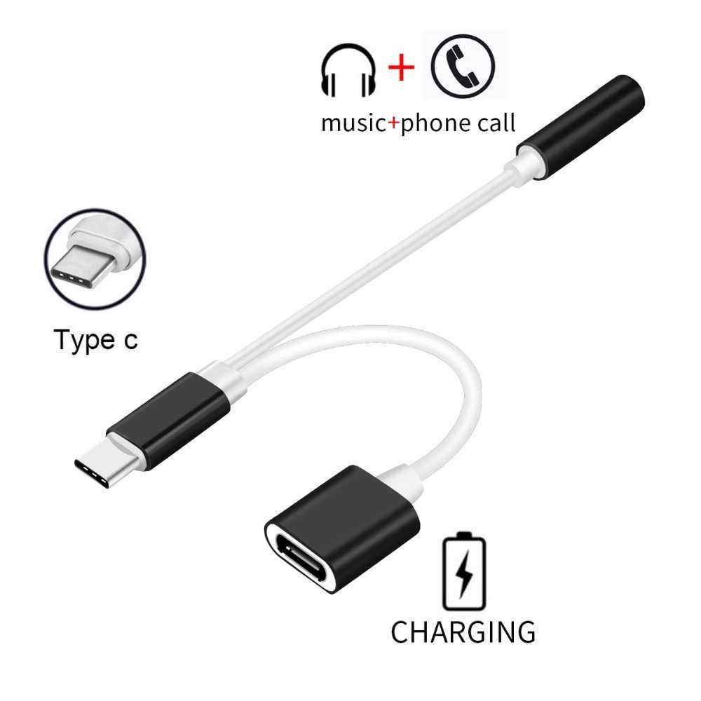 Adapter 2 in 1 USB Type C to AUX 3.5mm Headphone + USB Type C