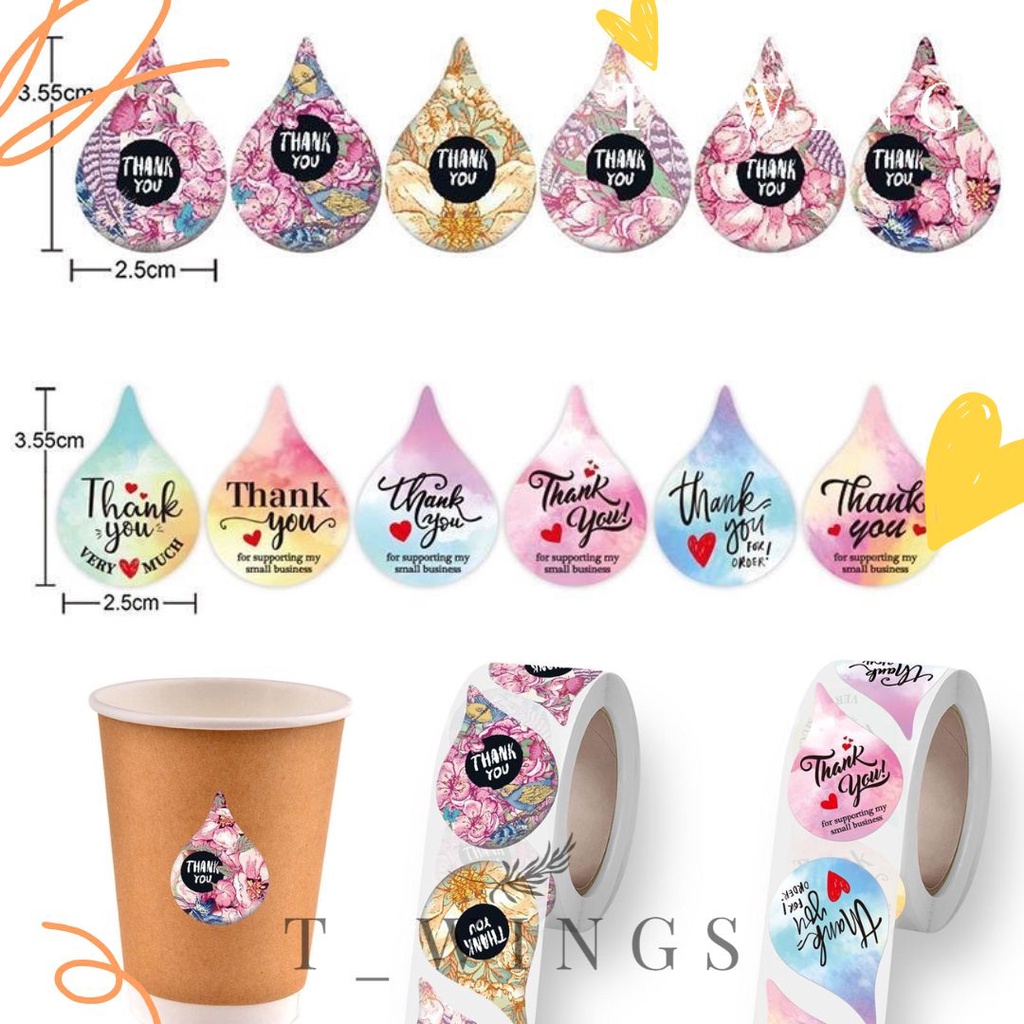 

[ T_WingS ] 80pcs / Stiker Terima Kasih LImited Edition / Stiker Terima Kasih Water Drop Stiker Terima Kasih Olshop