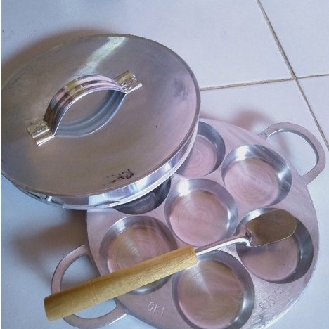 Alat Cetakan Lumpur 7 Lubang Premium Kue wingko babat martabak mini + GRATIS Sotil Mini