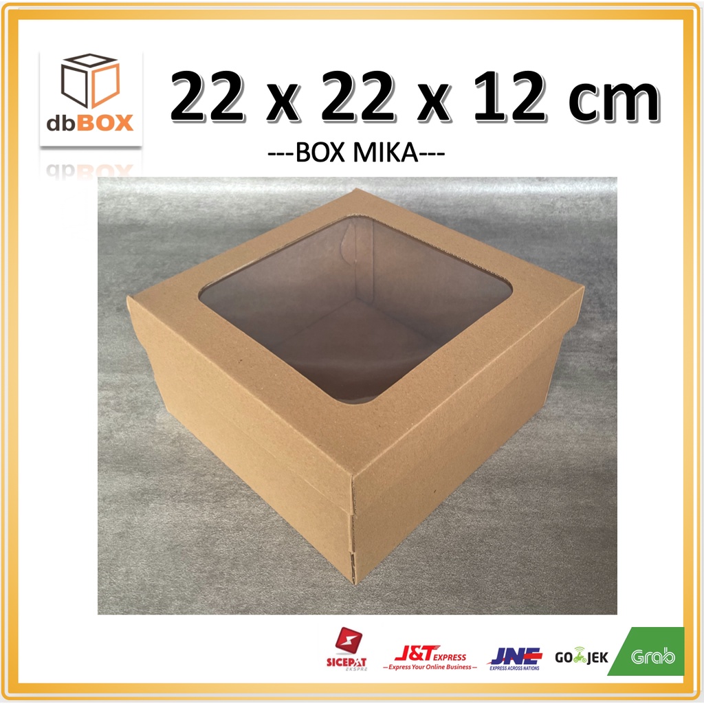 

BOX KUE 22x22x12 cm kardus die cut, untuk kue hampers gift box MIKA MIKA