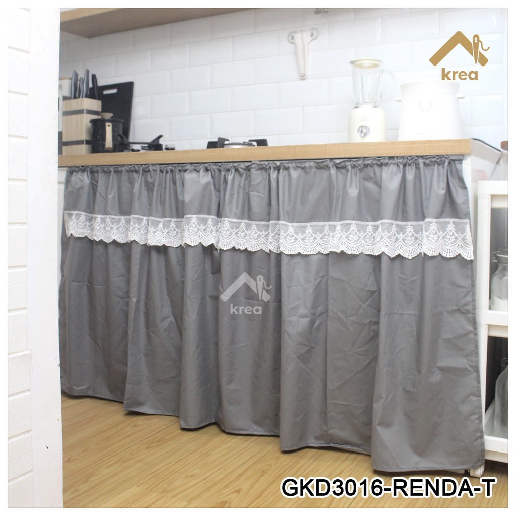 GORDEN KOLONG DAPUR POLOS RENDA TENGAH UKURAN 50cm 75cm 85cm BISA CUSTOM