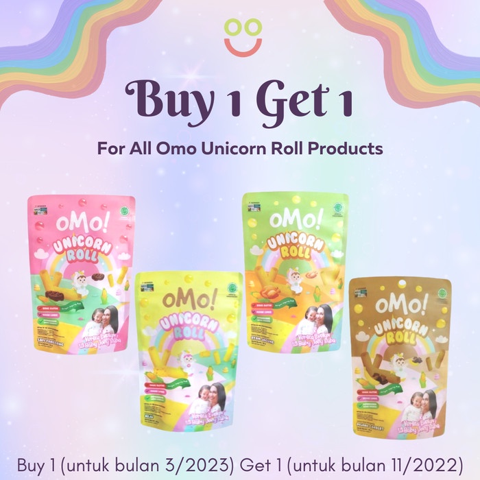 

OMO! Unicorn Roll - Snack Healthy Baby untuk Bayi Sehat 18 gram