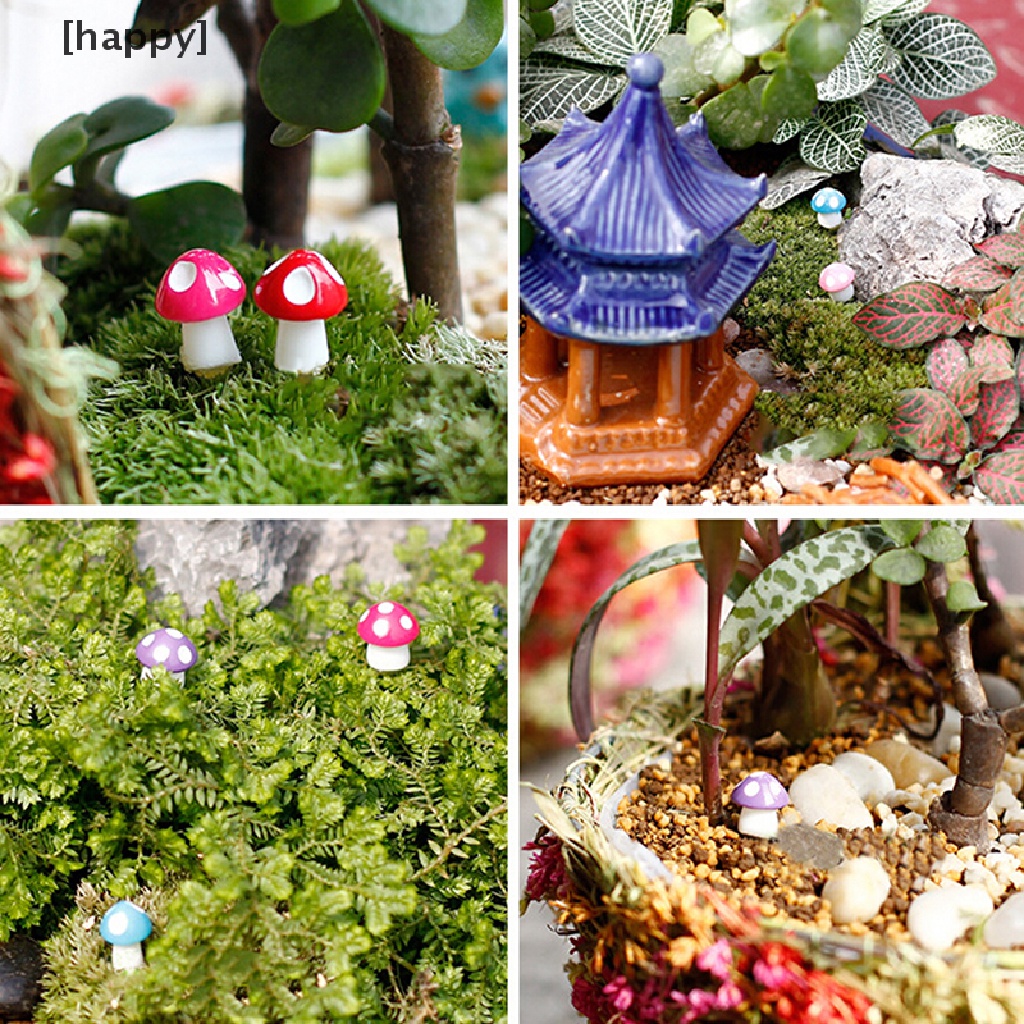 10 / 20pcs Ornamen Miniatur Jamur Mini Untuk Rumah Boneka