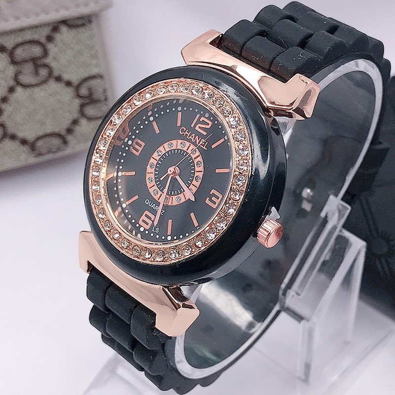 JAM TANGAN WANITA DESIGN MEWAH IMPORT BAHAN RUBBER VERSI KOREA WATCH