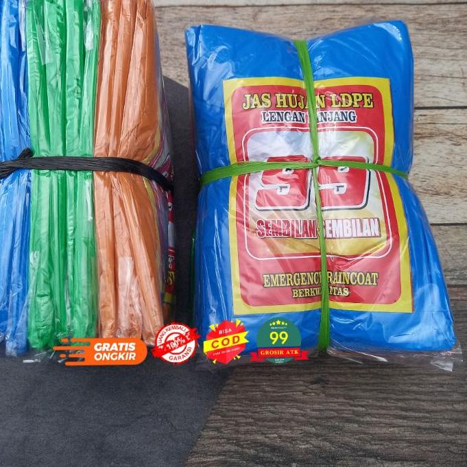 Terjangkau 630grJas hujan plastik LENGAN PANJANG/mantel plastik/jas hujan plastik tebal/jas hujan PO