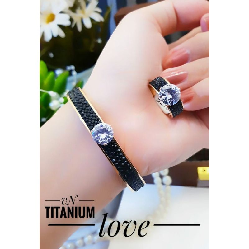 Set Titanium Gelang dan Cincin