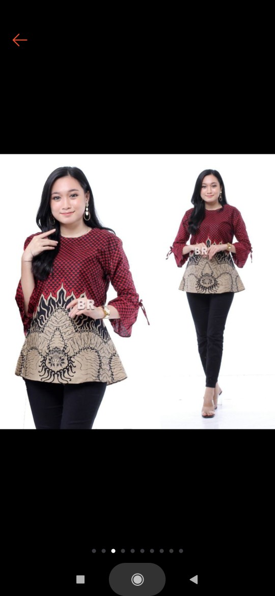 Promo 7.7  Mega Sale Atasan Batik Wanita M L Xl Xxl Motif Mowo