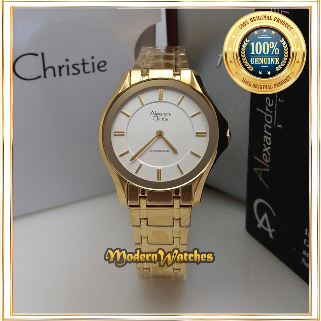Jam Tangan Wanita Original Alexandre Christie AC 8605 Gold / Jam Tangan Alexander Christi AC8605 Ori