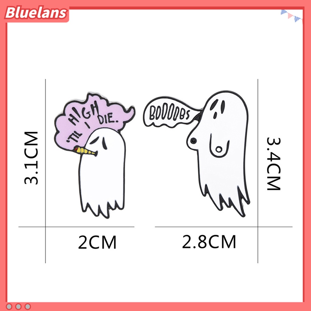 Bros Pin Bentuk Hantu Halloween Bahan Alloy Untuk Dekorasi Kerah