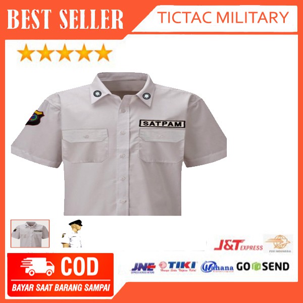 Tictac Baju PDH Satpam Security Lengkap (Atasan dan Celana) / Seragam Kerja Satpam