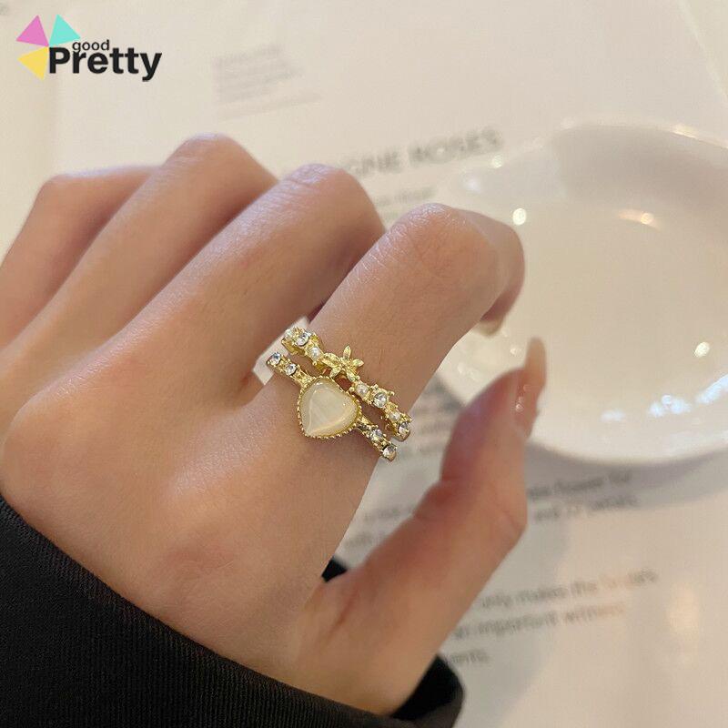 Personalized Design Heart Opal Opening Ring Fashion Accessories - PD