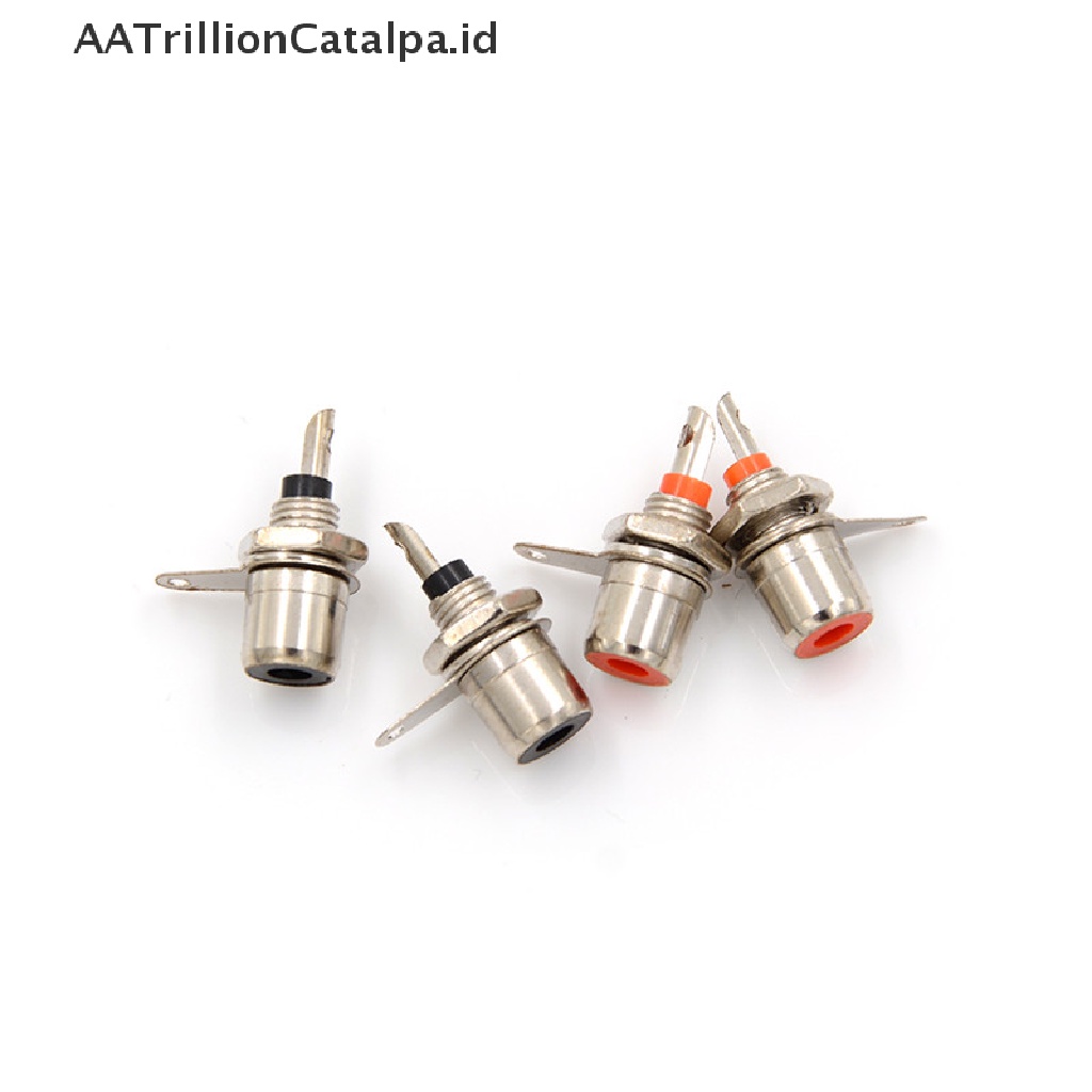 4 Pcs Konektor Soket Female RCA Phono Bahan Metal