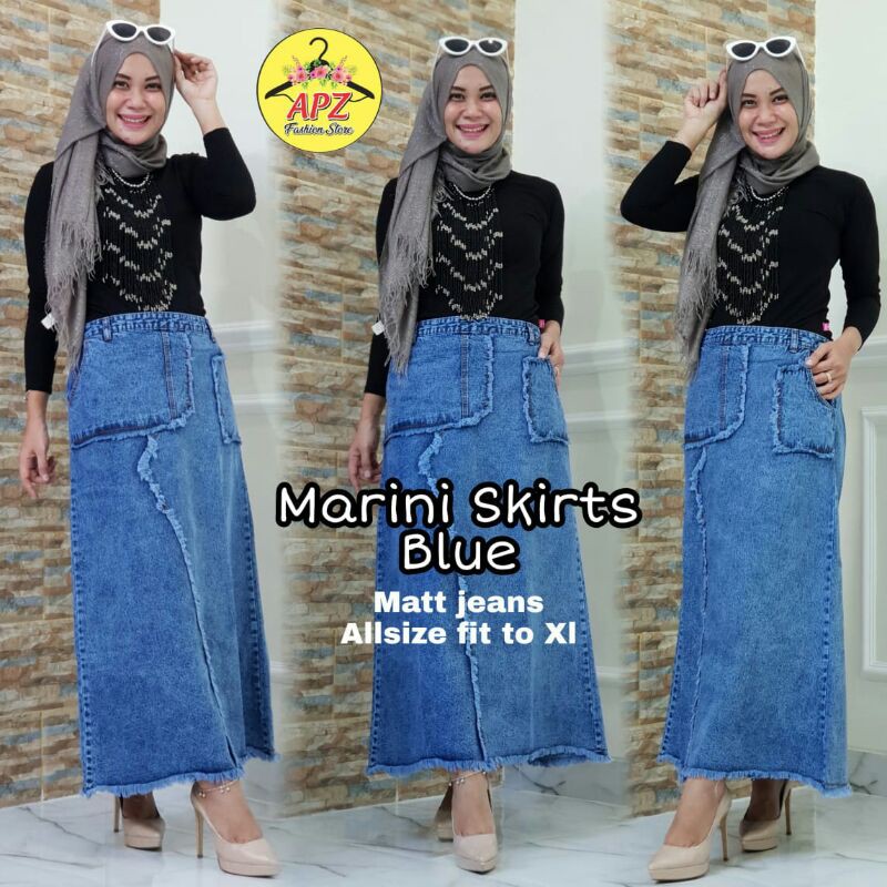 Rok Panjang Ayana Plisket Jeans