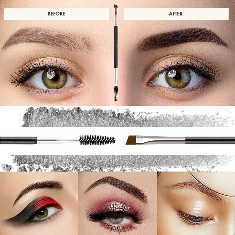 [1 Piece Eyebrow Eye shadow Edge Brush with Reel Brush ] [Eyes Professional Brushes] [Beauty Makeup Tools]