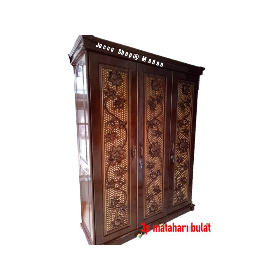 Lemari Pakaian Murah Medan - Lemari Pakaian 3 Pintu kayu Minimalis Matahari Dot - Medan