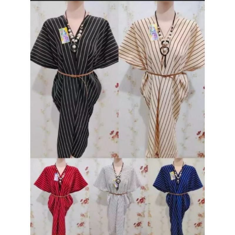 Tunik kaftan wanita terbaru//Tunik kaftan wanita motif salur