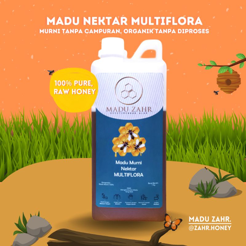 

Madu Zahr (Multiflora 1kg) 100% Pure, Raw Unprocessed Honey (Madu Asli, Murni Berspesifikasi)
