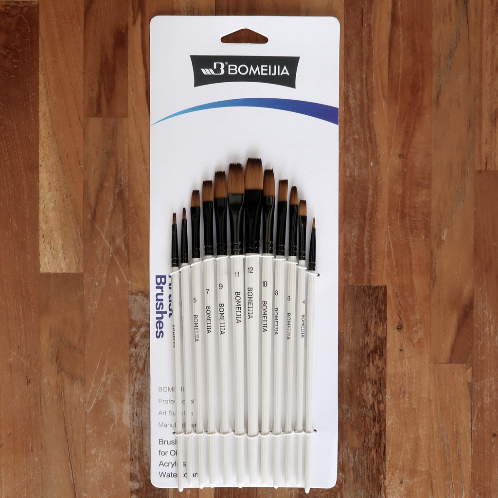 

BOMEIJIA Artist Brush Flat 12pcs