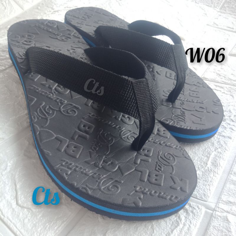 CTS Sandal Jepit Pria Dewasa Motip Black Wan 06