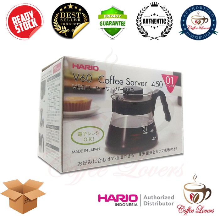 

HARIO V60 GLASS COFFEE SERVER 01 450ML VCS-01B