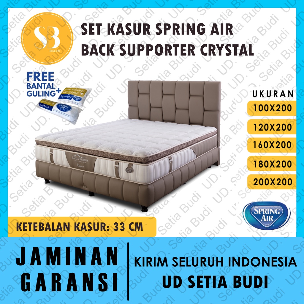 Set Kasur Spring Air Back Supporter Crystal 100 120 160 180 200