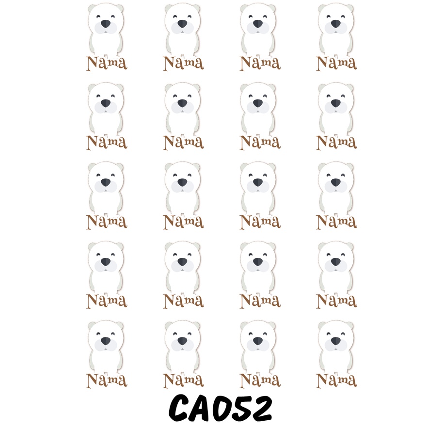 

Sticker Nama Cutting Label Waterproof Tahan Air Dog E (CA052)