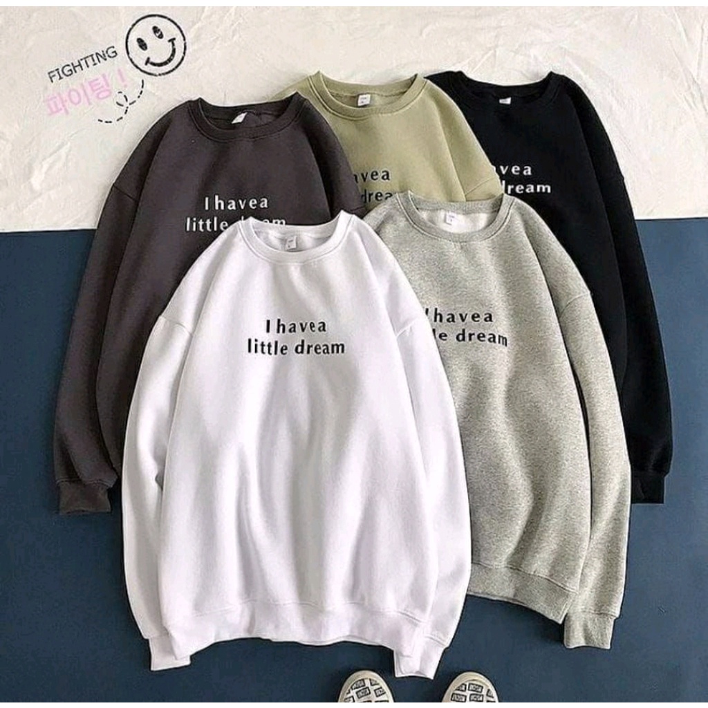 l HAVEA LITTLE DREAM SWEATER OBLONG CREWNECK WANITA