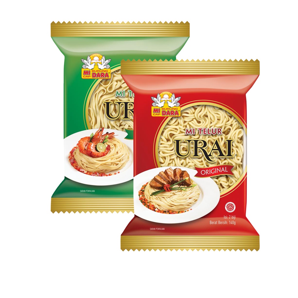 

Mi Burung Dara Urai 140gr/Mie Telur/Mie Pipih