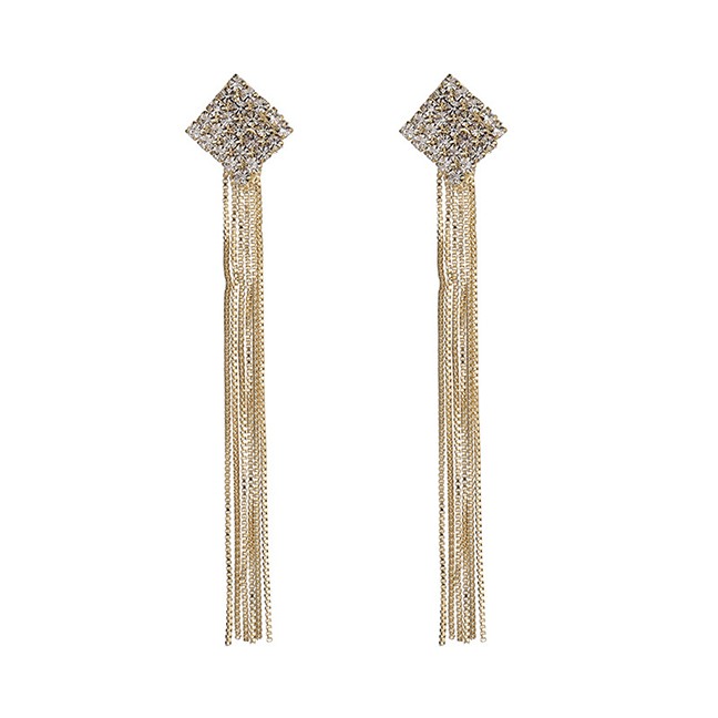 LRC Anting Tusuk Fashion Golden Tassel Stud Earrings K13214