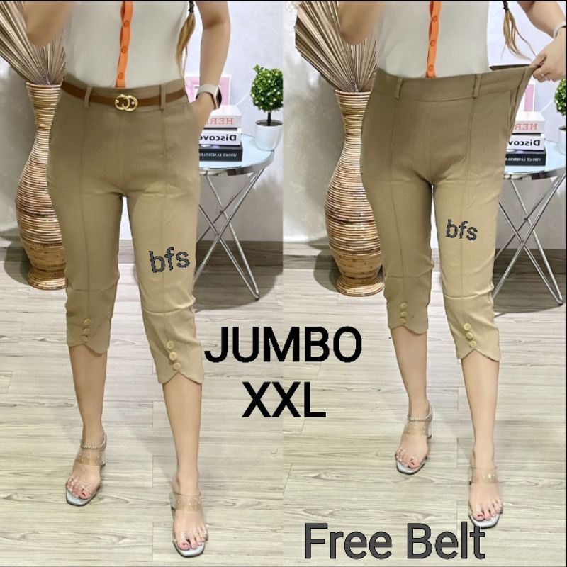 Celana Wanita 7/8 SoftJeans Import JUMBO 9031/9236 Free belt H