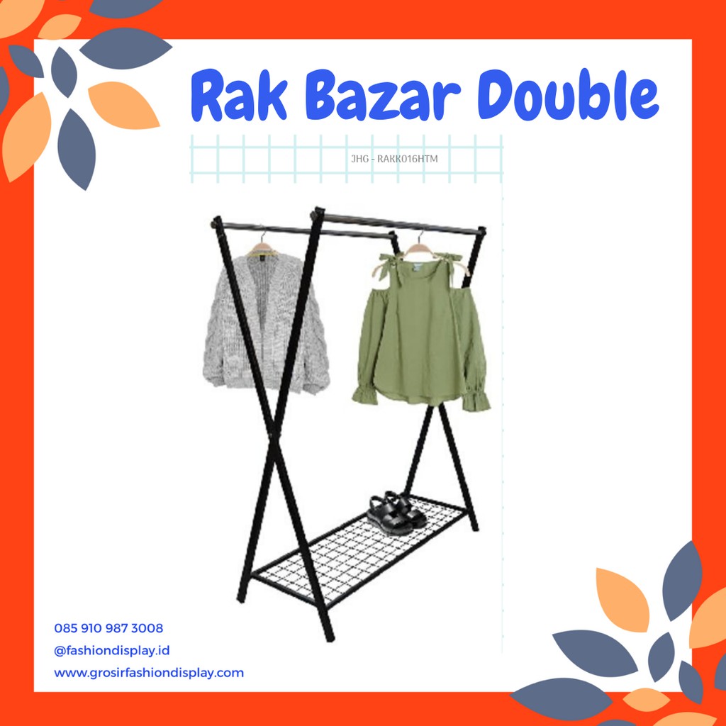 Gawang Baju + Wire Mess Rak Gantungan Pakaian Unik Minimalis Gawang Baju Murah Gantungan Baju-BH