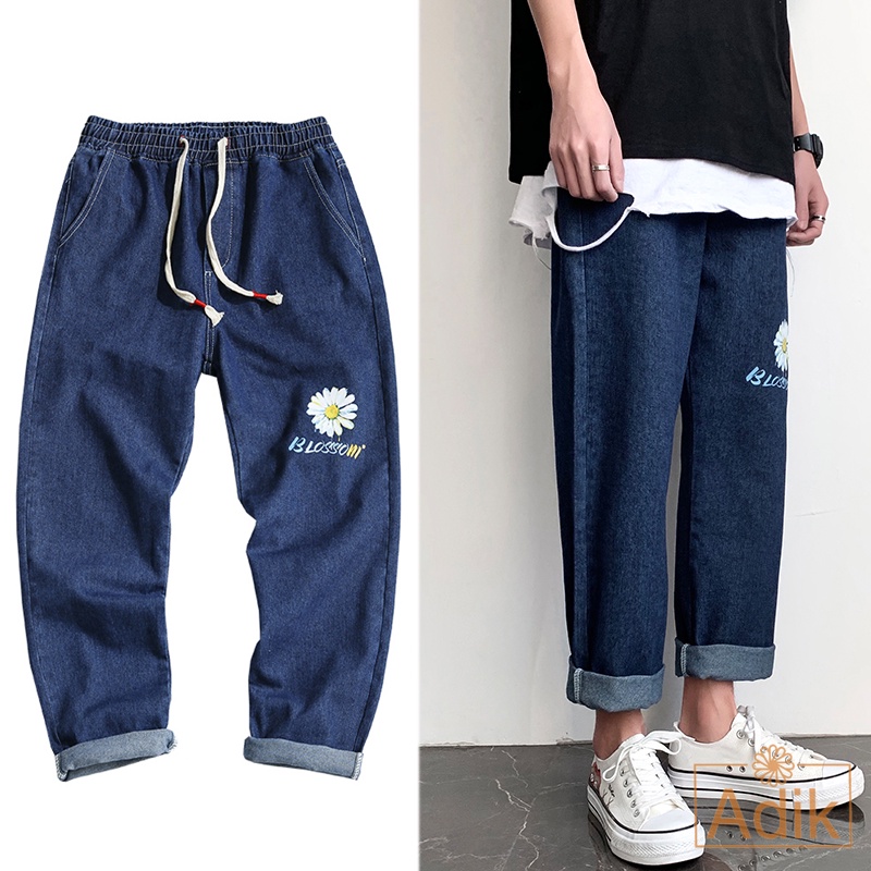 Celana jeans pria Straight jeans oversize  baggy pants longgar remaja celana korea pria lurus jeans kulot korean style kulot pria celana Loose jeans pria standar jeans laki laki Celana style korea celana panjang pria