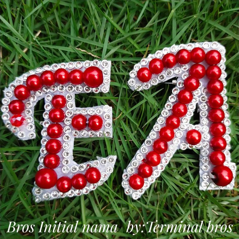 Bros Bahu Huruf Mutiara Merah Bros Dada Premium Bros Hijab