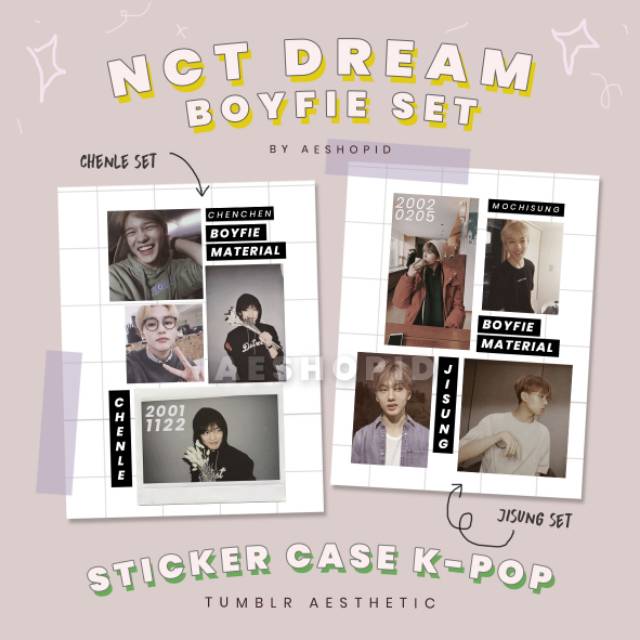 (NC-002) DIY sticker case NCT Dream boyfie pack tumblr aesthetic stiker hp kpop 127 jeno jisung chenle jaemin