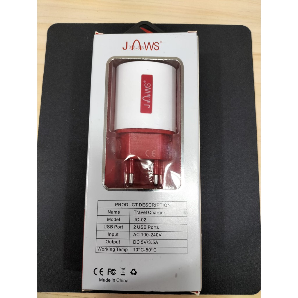 Charger Jaws JC-02 Travel Charger Jaws 2 USB 3.5A