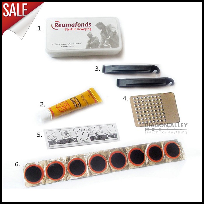 POMPA SEPEDA PORTABLE ALAT TAMBAL BAN BICYCLE REPAIR KIT TOOL PAKET LENGKAP