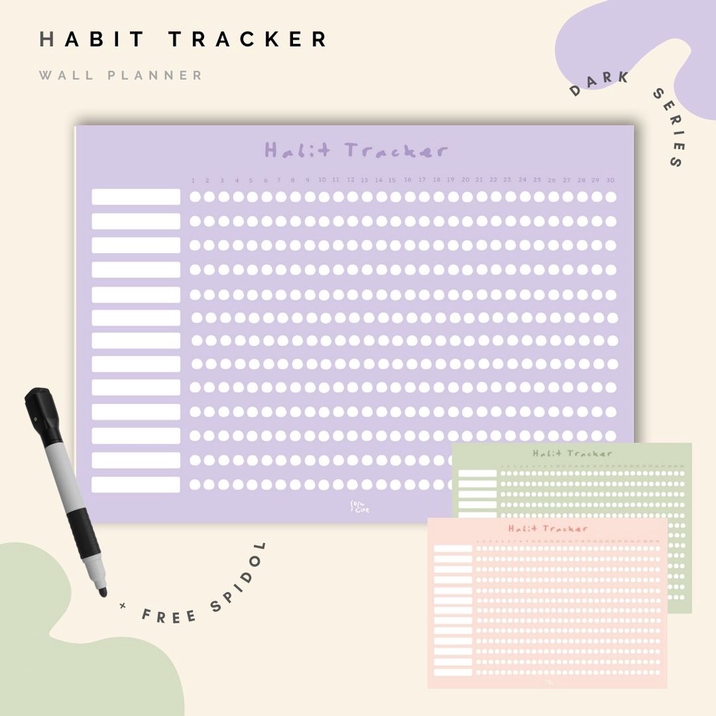 

Habit Tracker / Wall Planner - Calm Pastel Series