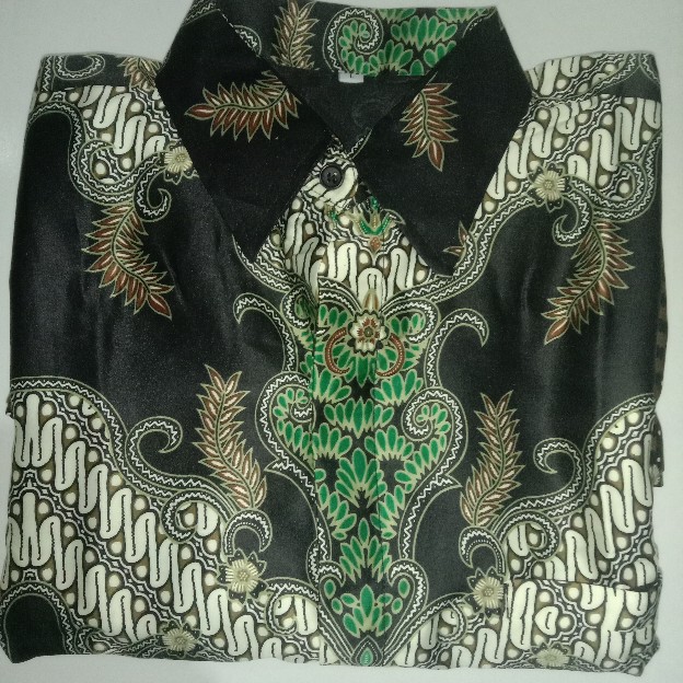 Kemeja Batik Bahan Semi Sutra Super Berfuring Leng Panjang Batik Clasik Batik Sutra Batik Pekalongan