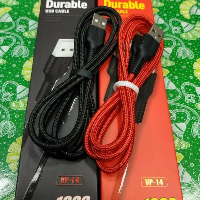 Kabel data fast charging micro USB universal veger 100cm VP-14 VP14 original mantul USB veger