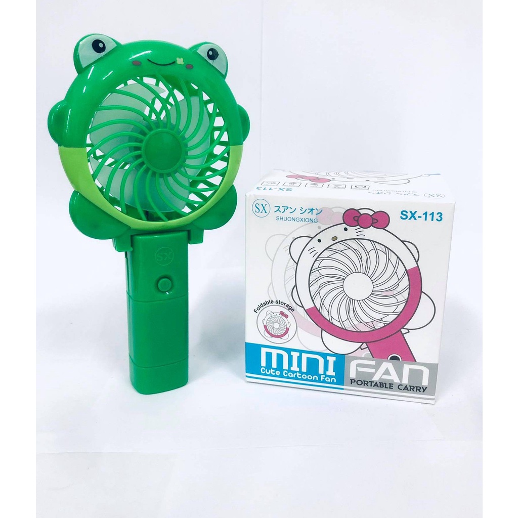 SX-113 Kipas Angin Tangan Genggam Karakter LED Mini USB Portable Fan Bisa Lipat