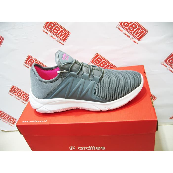 ARDILES EMELDA - SEPATU WANITA SNEAKER RUNNING SANTAI - Abu/M Fushia