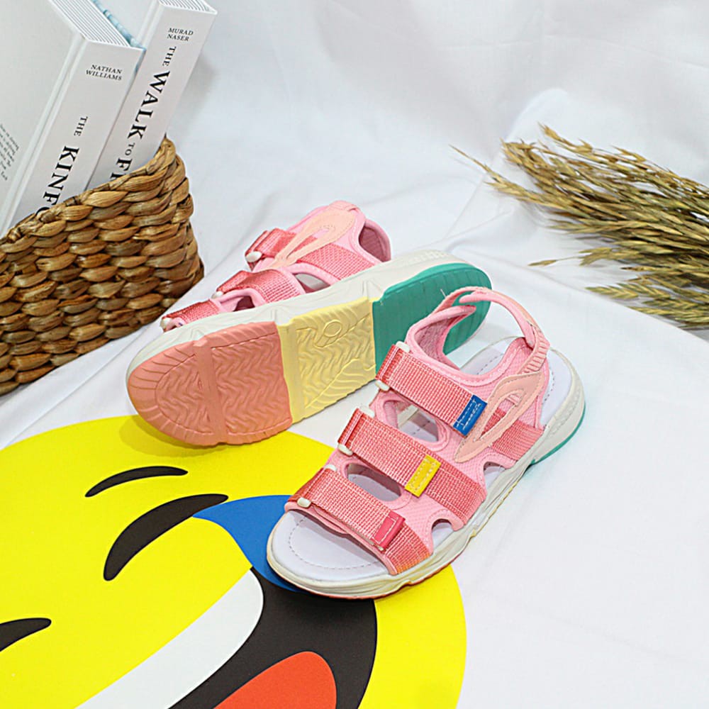 Sandal Tali Anak 3 strip polos Shizuka FS273