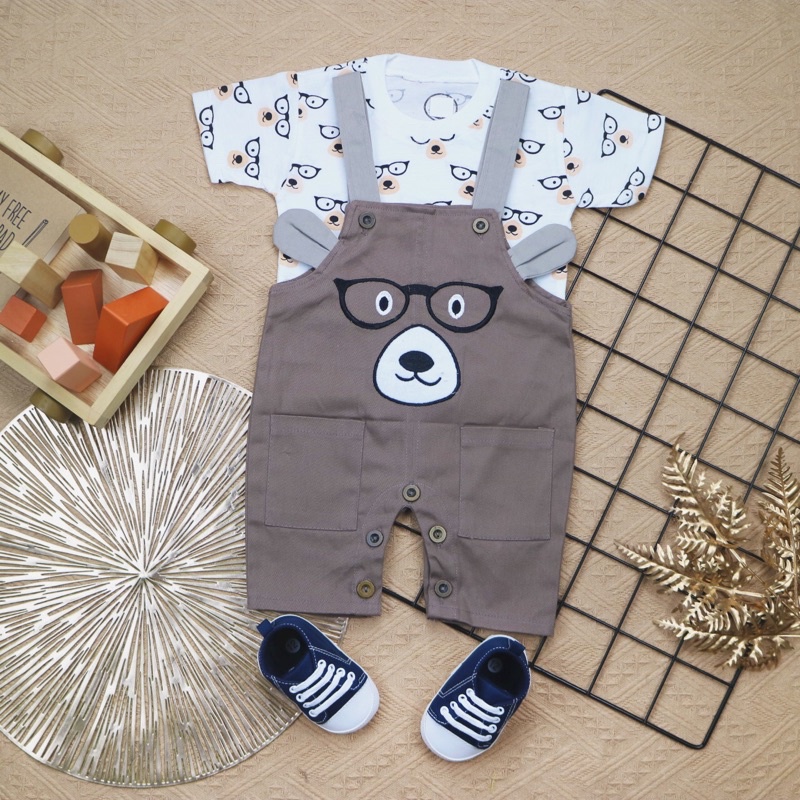 BARU! LIK001 - 2in1 Overall fashion Lion Singa bayi cowok laki-laki baju kodok Pergi Jalan Casual