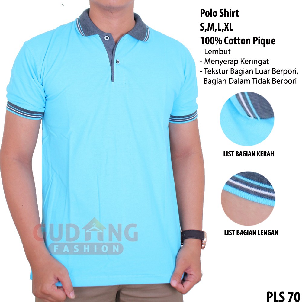 Kaos Pria Berkerah Polos - PLS 70