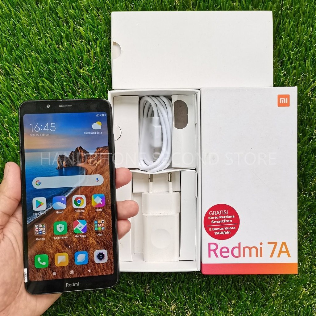 Hp Handphone Xiaomi Redmi 7a 2 16gb Fullset No Headset Second Seken Bekas Murah Shopee Indonesia