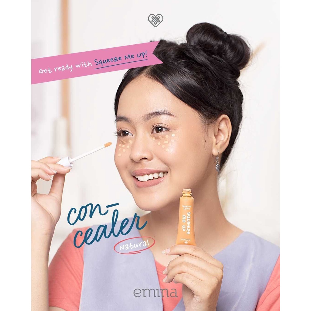 ✿ELYSABETHME✿ ˜”*°• emina •°*”˜.  Emina Squeeze Me Up Concealer menutupi bekas jerawat kantong mata flek makeup