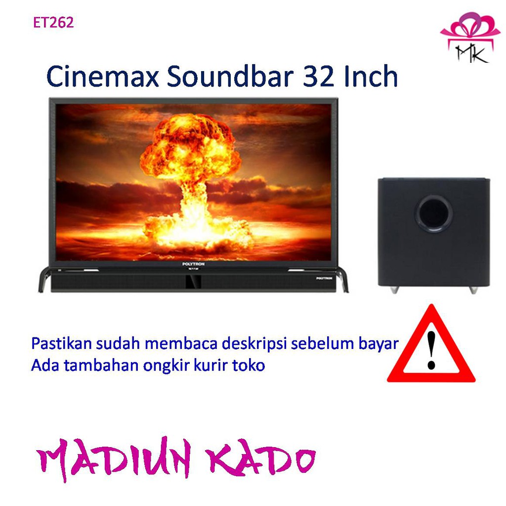 TV Polytron Cinemax Sounbar 32" PLD32B1551 – Berat dikecilkan, pahami deskripsi dahulu
