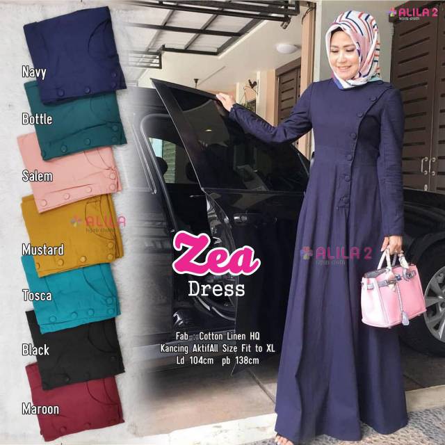 PROMO LEBARAN-  ZEA DRESS ALILA GAMIS JUMBO XL GAMIS LINEN